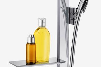 Ablagefläche für Shampoo an Duschstange von Hansgrohe