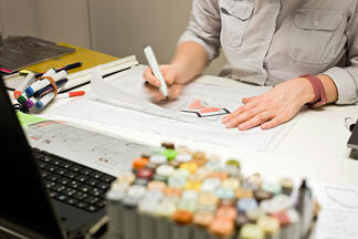 Plan mit Zeichenstift