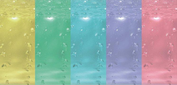 Auswahl an Lichtfarben im Twinline Air Whirlpool